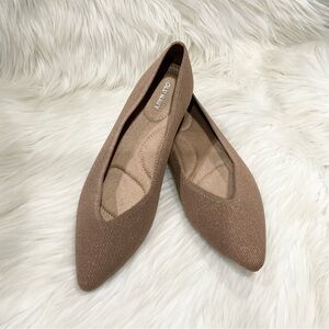 Old Navy Textured Knit Pointy Toe Ballet Flats in Cocoa Fawn Metallic Size 9